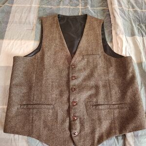 Men's Brown Tweed Vest